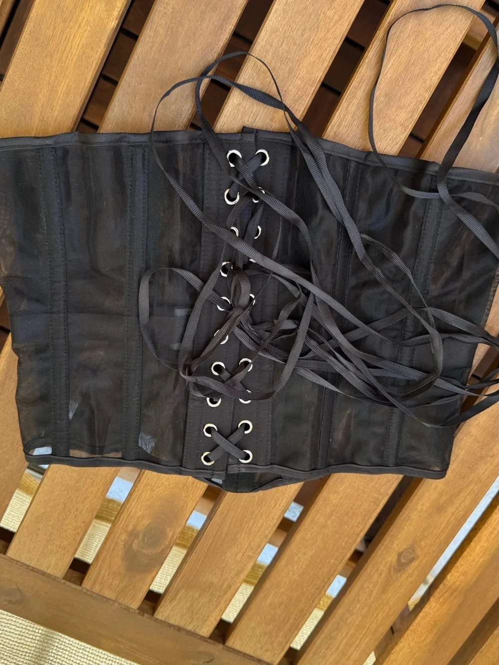 Sheer Black Waist Cincher Corset — Sculpting Shapewear - Picture 5 of 8